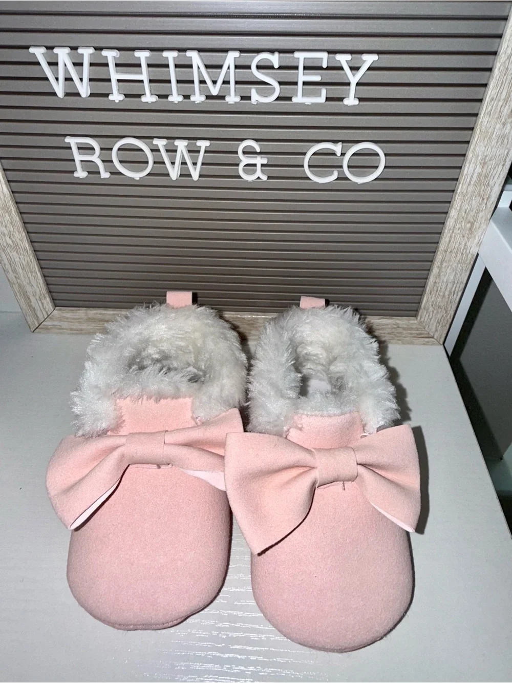 Lucky Brand Pink Faux-Fur Bow Moccasins for Kids